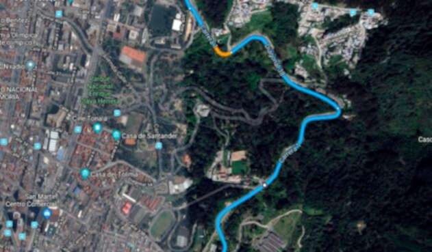 Imagen tomada de Google Maps de parte de la Avenida Circunvalar, en Bogotá