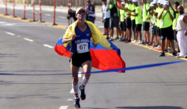 El colombiano Jeison Suárez, ganador del oro en la maratón de los Juegos Centroamericanos y del Caribe Barranquilla 2018