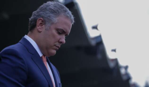 Iván Duque, presidente de los colombianos, en la escuela de cadetes José María Córdova, en Bogotá