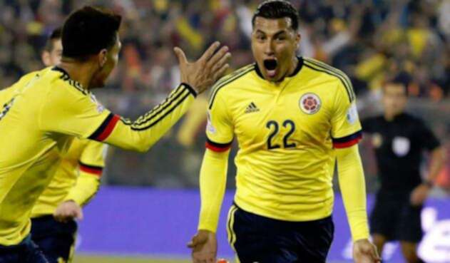 Jeison Murillo celebrando un gol con la Selección Colombia