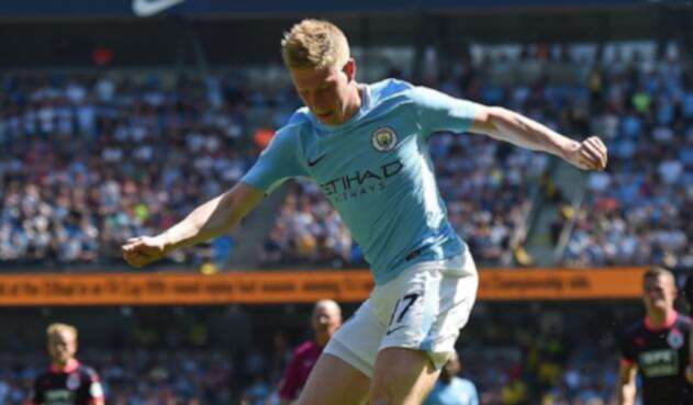 Kevin De Bruyne en el partido del Manchester City frente al Arsenal en la Premier League