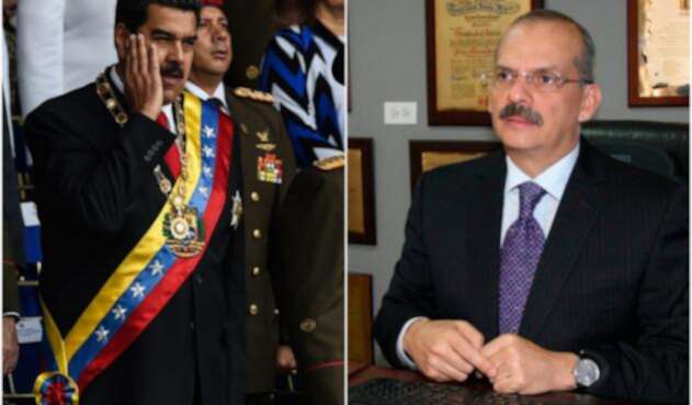 Nicolás Maduro, presidente de Venezuela, y Alejandro Rebolledo, magistrado del Tribunal Supremo de Justicia de Venezuela en el exilio