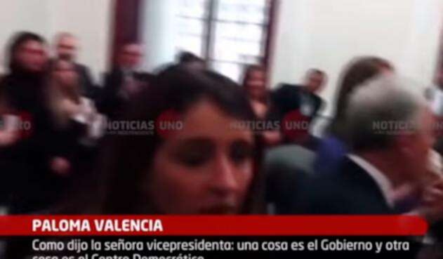 Paloma Valencia durante la celebración del Centro Democrático luego de la posesión de Iván Duque como presidente de la República
