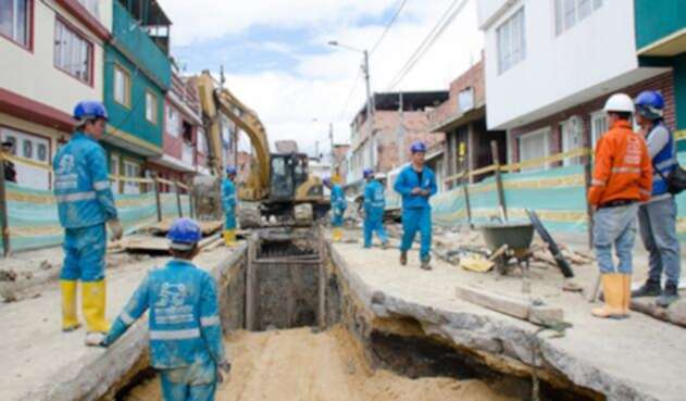 Obras del Acueducto de Bogotá.