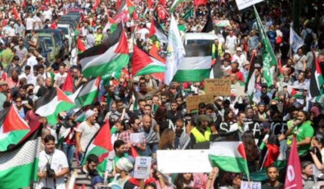 Protesta de ciudadanos palestinos. Protesta de ciudadanos palestinos.