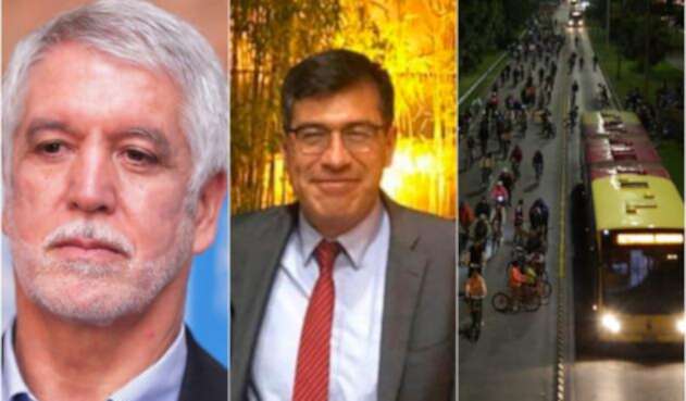 Enrique Peñalosa, alcalde de Bogotá; Álvaro Torres, el funcionario del Banco de la República asesinado y una imagen de la ciclovía noctuna en la capital