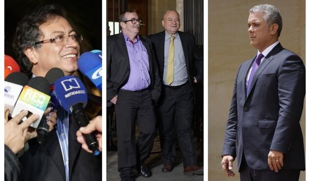 Gustavo Petro, Timochenko, Carlos Antonio Lozada e Iván Duque Gustavo Petro, Timochenko, Carlos Antonio Lozada e Iván Duque
