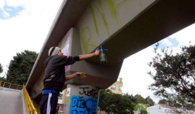 Protesta de grafiteros por la muerte de Diego Felipe Becerra Wilmer Antonio Alarcón se encuentra prófugo desde hace dos año