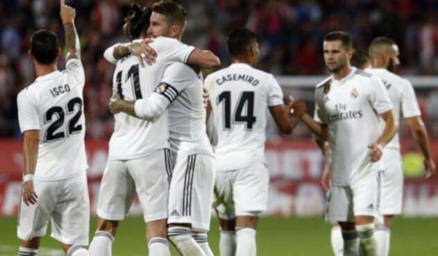 Jugadores del Real Madrid celebrando un gol