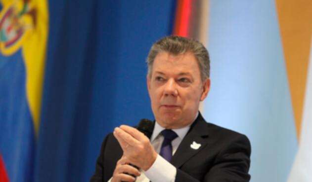 El presidente Juan Manuel Santos en Bogotá