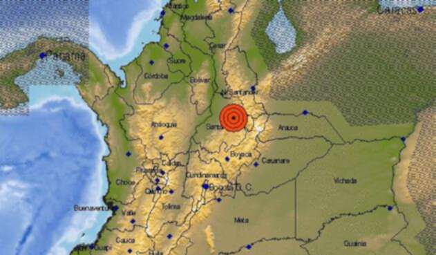 El epicentro del sismo de este 7 de agosto de 2018 El epicentro del sismo de este 7 de agosto de 2018