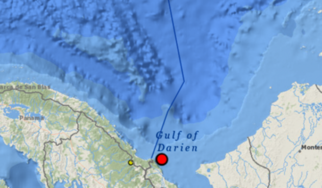 Sismo en el Golfo del Darién