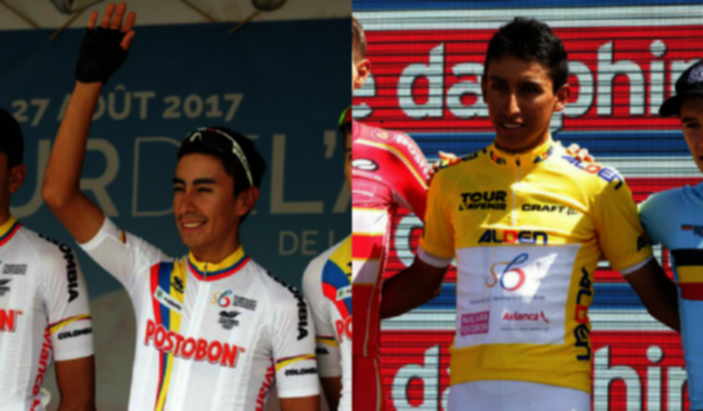 Iván Sosa y Egan Bernal, ciclistas colombianos