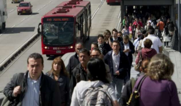 Transmilenio, sistema de transporte masivo de Bogotá.