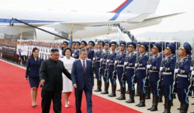 El líder norcoreano, Kim Jong-un, y el presidente surcoreano, Moon Jae-in