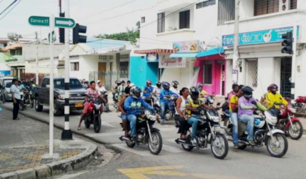 Motocicletas en las calles de Sincelejo