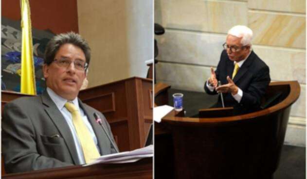 Alberto Carrasquilla y Jorge Robledo, ministro de Hacienda y senador, respectivamente