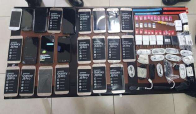 Celulares incautados en La Picota