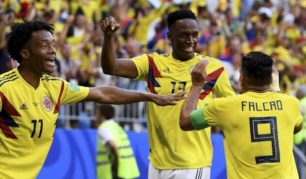 Selección Colombia, jugadores celebrando