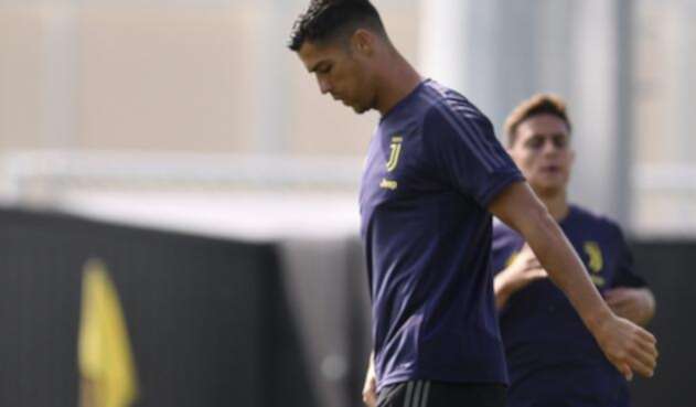 Cristiano Ronaldo en un entrenamiento con Juventus