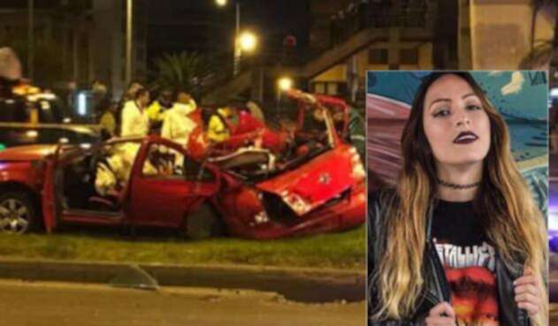 Irlanda Meléndez y el vehículo Volkswagen Jetta en el que se movilizaban los cuatro jóvenes en Bogotá Irlanda Meléndez y el vehículo Volkswagen Jetta en el que se movilizaban los cuatro jóvenes en Bogotá