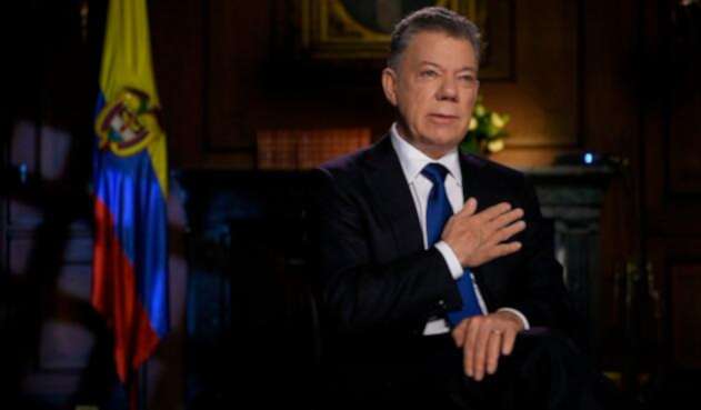 El expresidente Juan Manuel Santos cuando aún estaba en la Casa de Nariño, en Bogotá