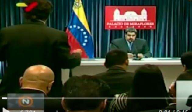 Nicolás Maduro, presidente de Venezuela, en la rueda de prensa