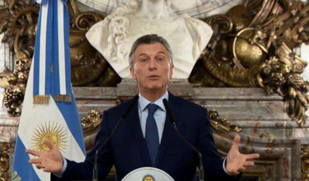 Mauricio Macri, presidente de Argentina, en alocución desde la Casa Rosada, en Buenos Aires
