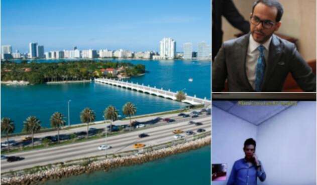 De izquierda a derecha: la ciudad de Miami, Abelardo de la Espriella y Alejandro Lyons Muskus