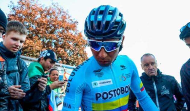 Nairo Quintana durante la prueba élite en el mundial de ciclismo de Austria 2018