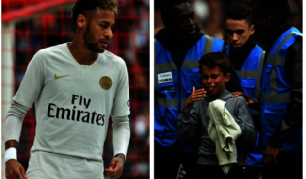 Neymar regaló camiseta a niño