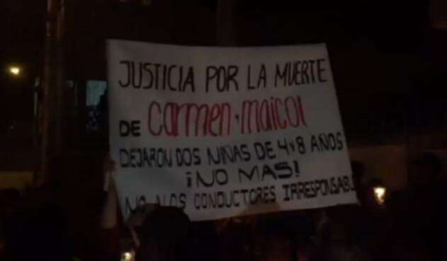 Protesta en Chía por muerte de dos motociclistas