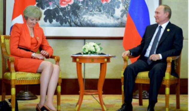 Theresa May y Vladimir Putin, en medio del caso Skripal