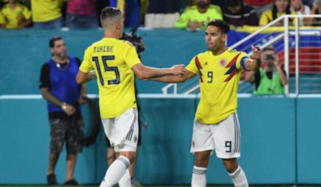 Mateus Uribe y Falcao García, jugadores de la Selección Colombia