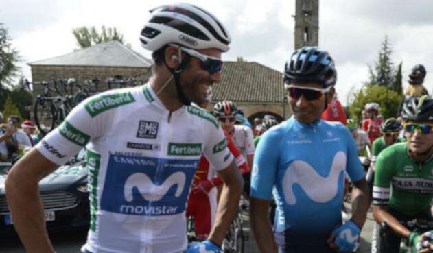 Alejandro Valverde y Nairo Quintana, pedalistas del Movistar Team
