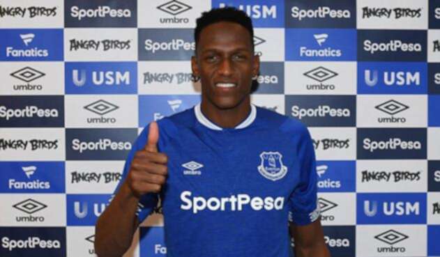 Yerry Mina en su presentación con Everton