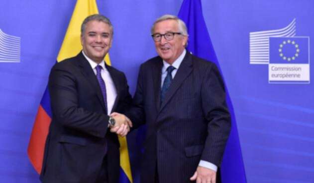 Presidente Iván Duque con el presidente de la Comisión Europea Jean-Claude Juncker