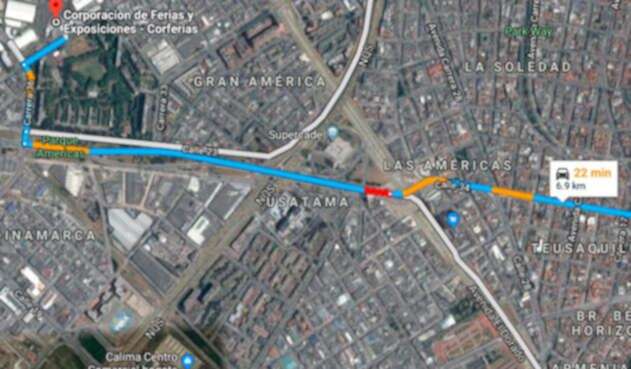La zona en la cual un joven se lanzó de un puente vehicular, en Bogotá