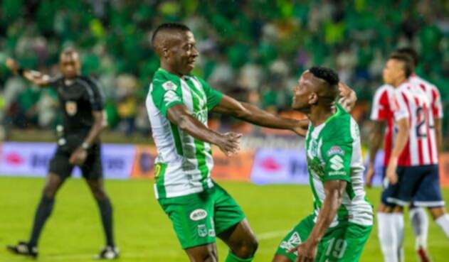 Jugadores de Nacional celebrando un gol Atlético Nacional - Liga Águila 2018