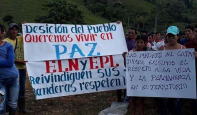 Habitantes de Catatumbo exigen desescalamiento del conflicto.