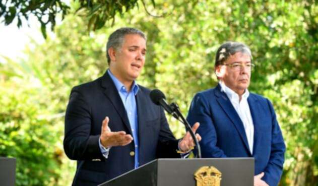 Presidente Iván Duque y el canciller Carlos Holmes Trujillo