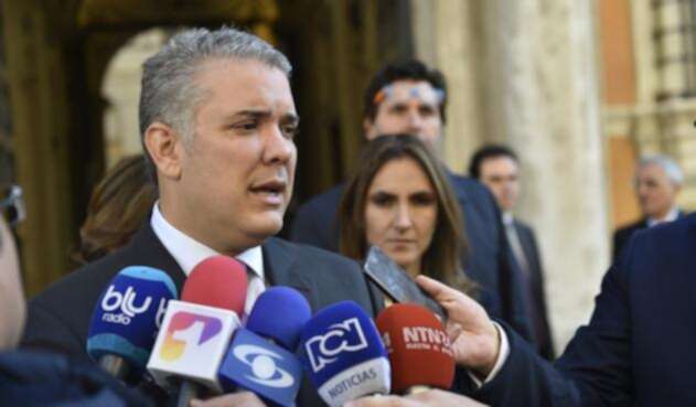 Presidente Iván Duque, durante declaraciones dadas en Roma