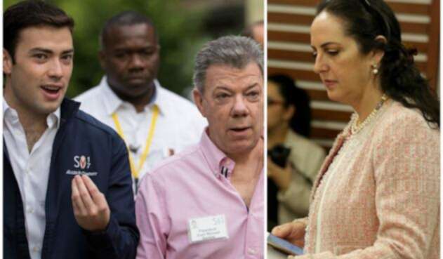Esteban Santos, Juan Manuel Santos y María Fernanda Cabal