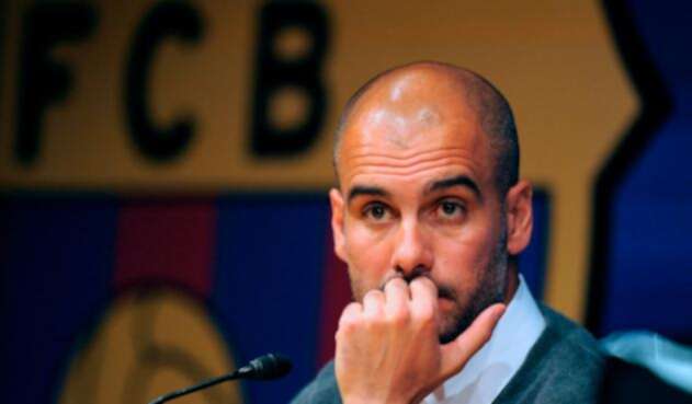 Pep Guardiola en sus épocas como técnico del FC Barcelona