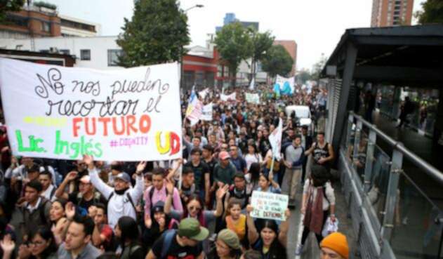 Marcha estudiantil en Bogotá