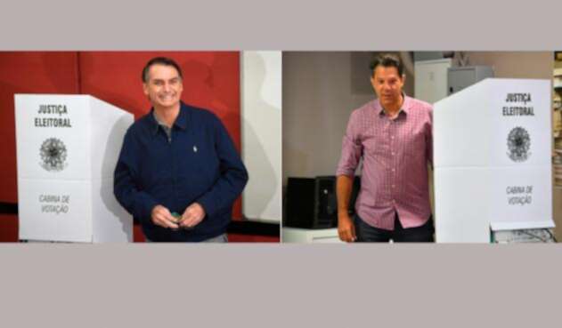 Jair Bolsonaro y Fernando Haddad, candidatos presidenciales en Brasil