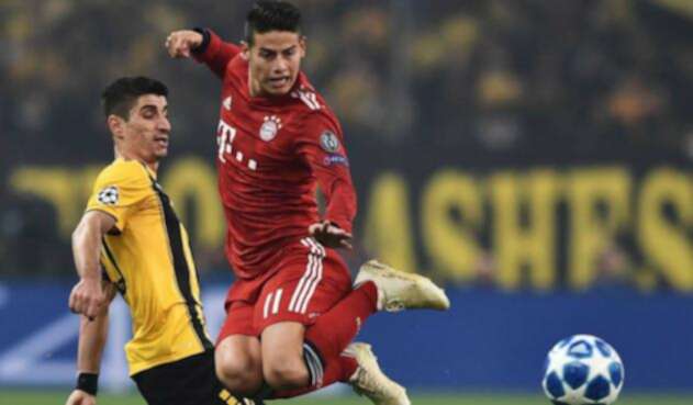 James Rodríguez jugando con el Bayern Múnich