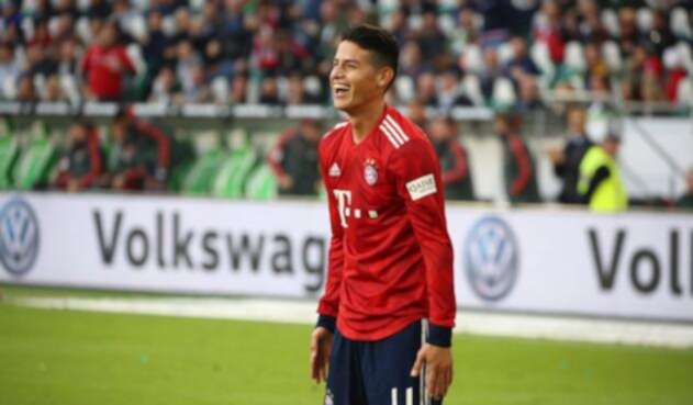 James celebra un gol con el Bayern de Múnich James celebra un gol con el Bayern de Múnich