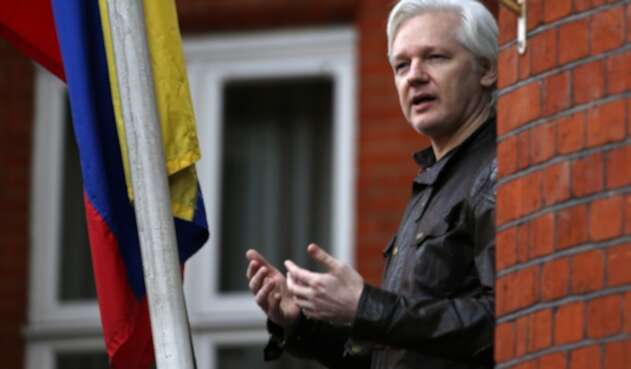 Julian Assange, fundador de Wikileaks, en la Embajada de Ecuador en Londres