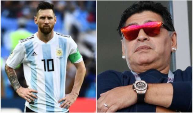 Lionel Messi y Diego Maradona en Rusia 2018